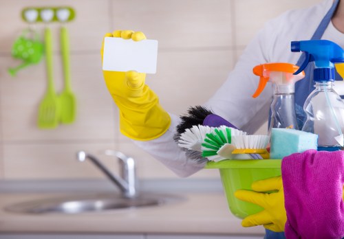 Professional oven cleaner working in a SE17 home kitchen