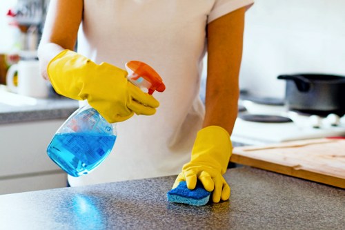Local window cleaner working on upper-floor SE17 windows