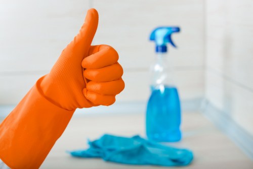 Detailed post-construction cleaning of kitchen surfaces after renovation in SE17
